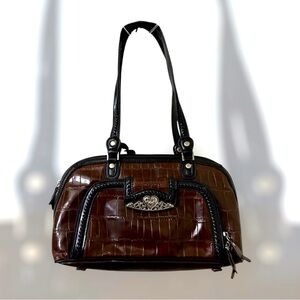M.C. Brown Croc Inspired Handbag